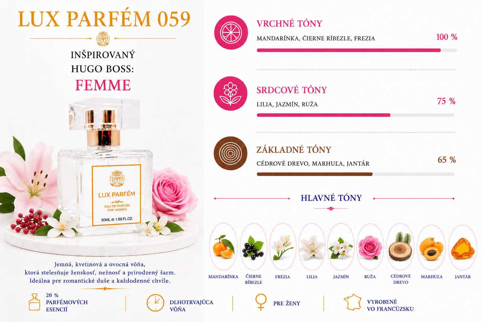 Lux Parfém 059 – Inšpirovaný Hugo Boss: Femme